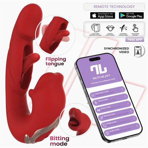 Moute Vibrador Função Mordisqueo e Flipping com App