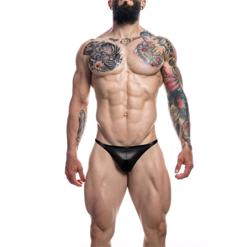 C4M11 Cuecas Estilo Brazilian Leatherette Preto