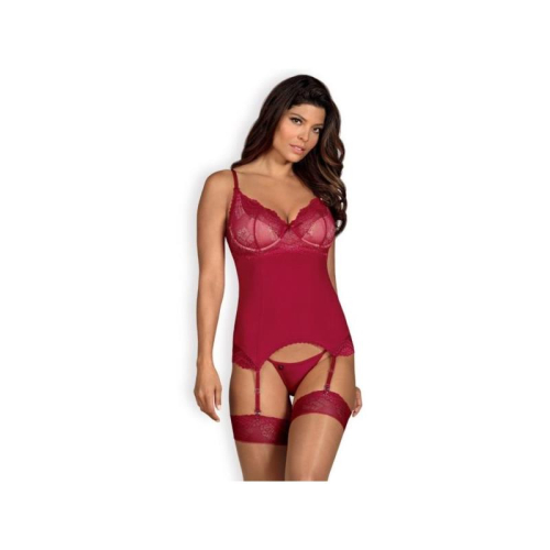 Rosalyne Corset e Tanga Vermelho