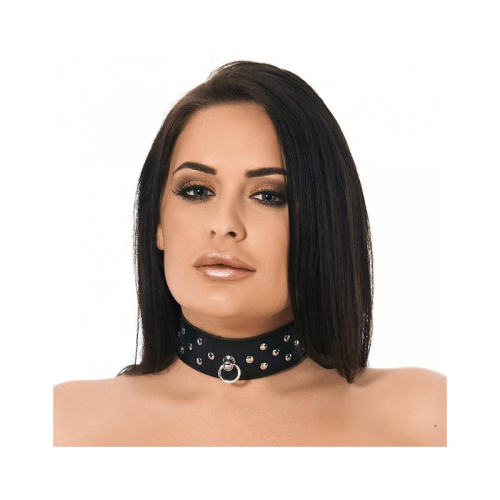 Colar Couro com Anilla y Tachinhas