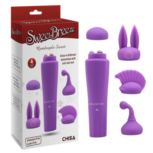 Estimulador com 4 Cabeças Sweet Roxo