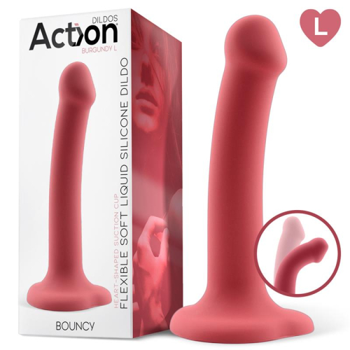 Bouncy Dildo Silicone Líquida Hiper Flexible 7.5 - 19 cm Tamanho L Burgundy