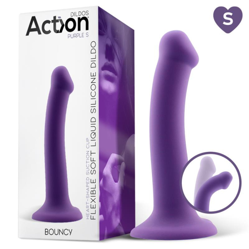 Bouncy Dildo Silicone Líquida Hiper Flexible 6.5 - 16.5 cm Tamanho S Roxo