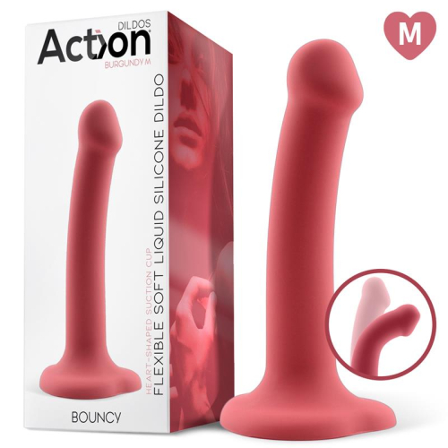 Bouncy Dildo Silicone Líquida Hiper Flexible 7 - 18 cm Tamanho M Burgundy