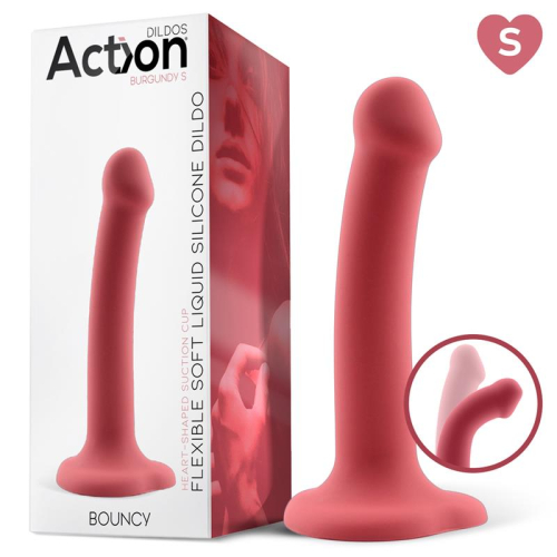 Bouncy Dildo Silicone Líquida Hiper Flexible 6.5 - 16.5 cm Tamanho S Burgundy