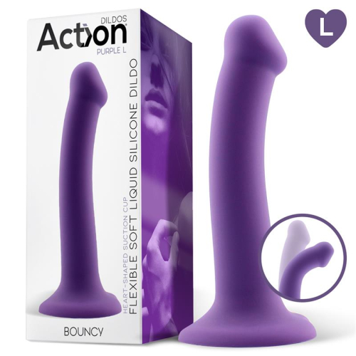 Bouncy Dildo Silicone Flexible Hiper Flexible 7.5 - 19 cm Tamanho L Roxo