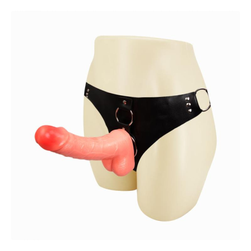 Arnés com Dildo y Testículos Natural 18,3 cm