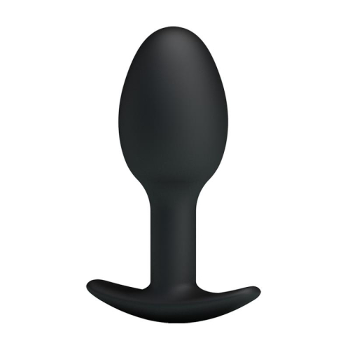 Plug Anal Silicone Preto com Bola