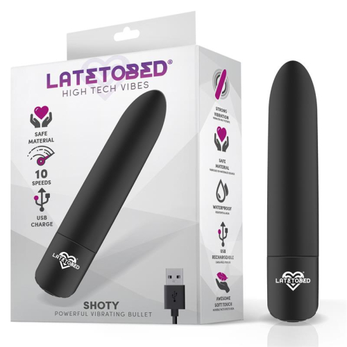 Shote Bala Vibradora USB 10 Velocidadees Potente Motor Preto