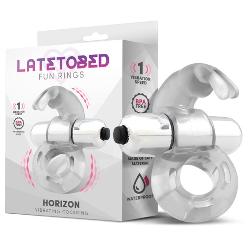 Horizon Anel Vibrador com Coelhinho Transparente