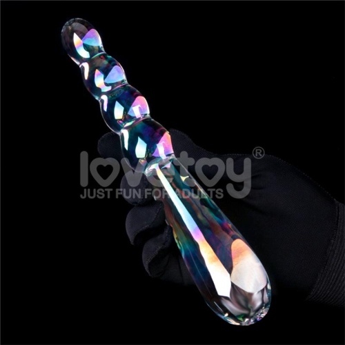 Dildo de Cristal que Brilha no Escuro Twilight Gleam Rising Ripples