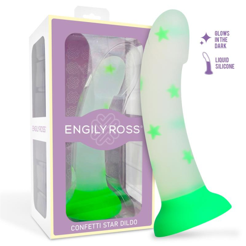 Dildo que Brilha no Escuro Confetti Star 17 cm