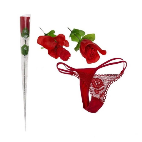 Rosa com Tanga Cor Vermelho
