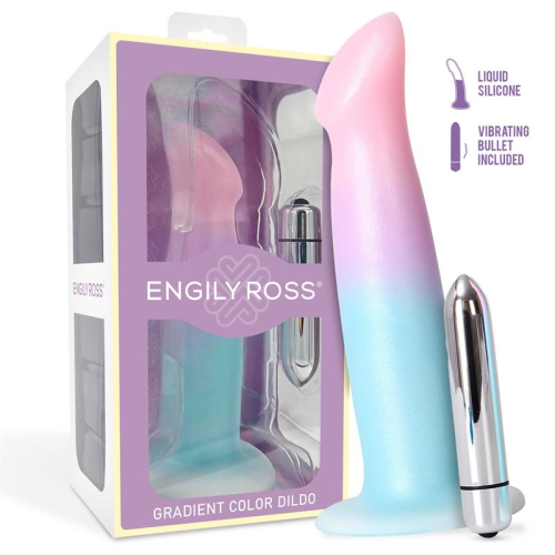 Dildo com Vibração y Otário Cor Degradado 17 cm