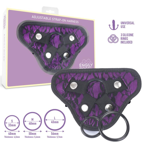 Miley Arnés Universal Ajustável 3 Anel de Silicone Púrpura