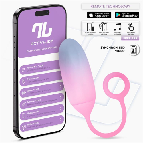 Ovo Silicone Duplo Capa com APP Azul/Rosa