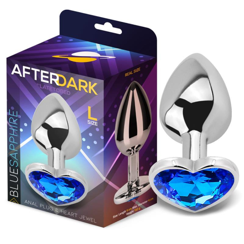 Plug Anal com Joya de Corazón Blue Sapphire Tamanho L