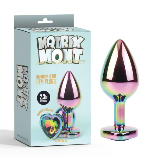 Plug Anal Rainbow Heart Gem Tamanho S