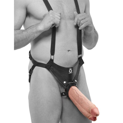 Arnés com Suspensiones y Dildo Duplo Cor Natural 11