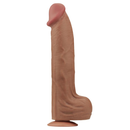 Dildo Dual Density Pelagem Deslizando Retractil 14