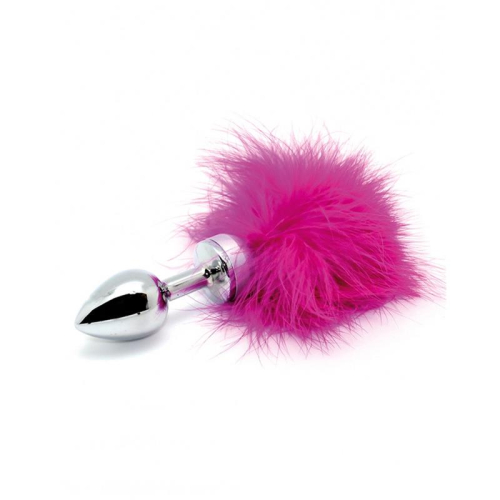 Plug Anal com Plumas Rosa 73mm