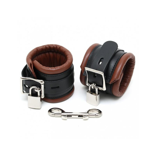 Algemas para Pés Couro Preto e Marrón 7cm Candados