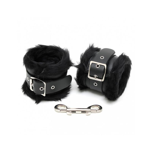 Algemas para Pés Couro y Pelo Preto 7cm