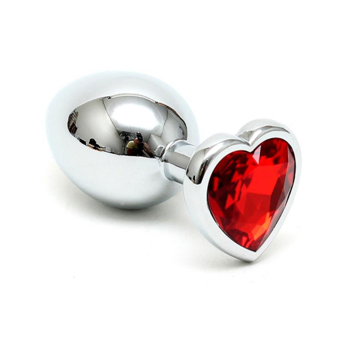 Plug Anal Acero Inox Cristal Corazón Vermelho