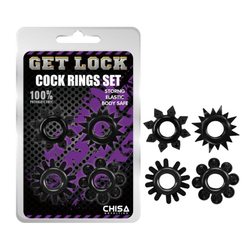 Set de Anels para o Pénis Preto