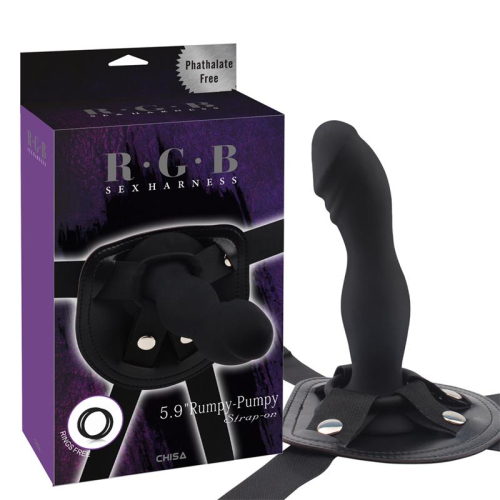 Arnés com Dildo Rumpy Silicone Preto