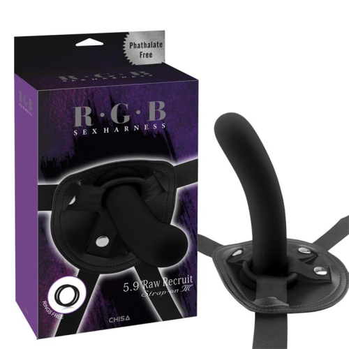 Arnés com Dildo Raw Recruit Tamanho M Preto