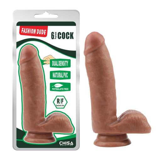 Dildo Dual density Fashion Dude 17 x 3.6 cm Bronzeado