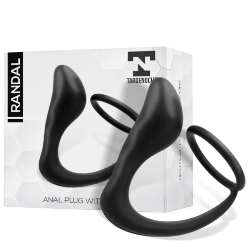 Randal Plug Anal com Anel Peniano Silicone Preto