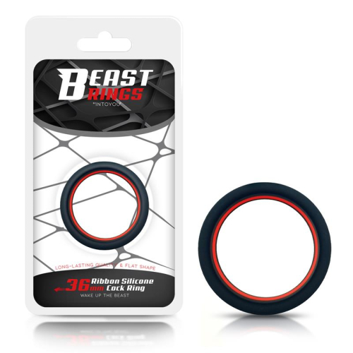 Anel Peniano 100% Silicone sólido 3.6 cm Vermelho y Preto