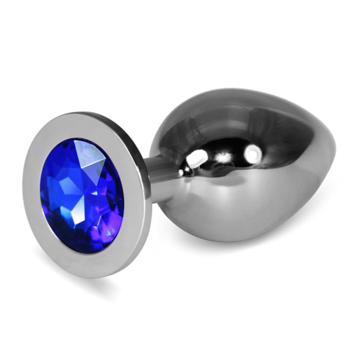 Plug Anal de Metal Rosebud Classic com Joya Azul Oscuro Tamanho L