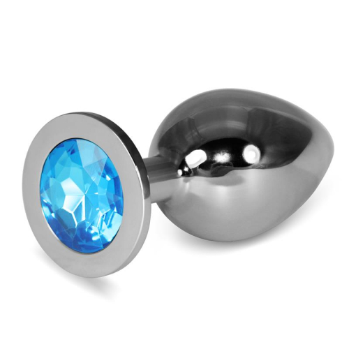 Plug Anal Metal RoseBud Classic com Joya Azul Tamanho L