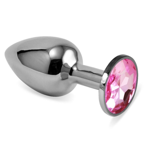 Plug Anal Prata Rosebud Classic com Joya Rosa Tamanho S