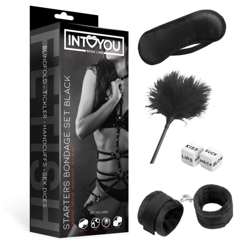 Set de Bondage para Principiantes Starters 4 Peças Preto
