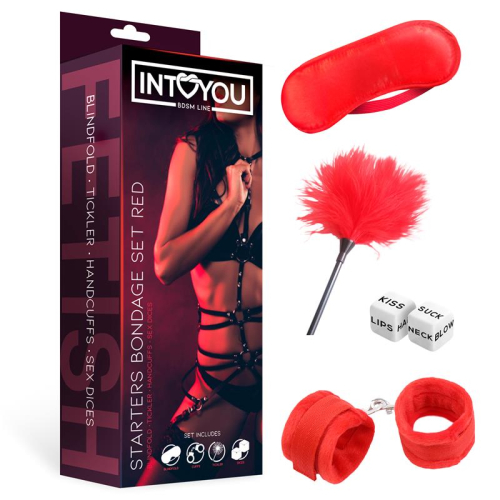 Set de Bondage para Principiantes Starters 4 Peças Vermelho