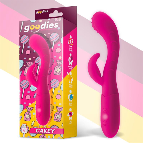 Cakee Vibrador Ponto G e Coelhinho USB Silicone Fuchsia