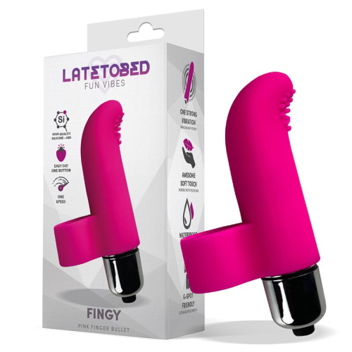 Finge Bala Vibradora para o Dedo Silicone Rosa