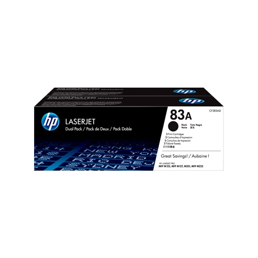 Toner Original HP Laserjet 83A Preto PACK-2 CF283AD