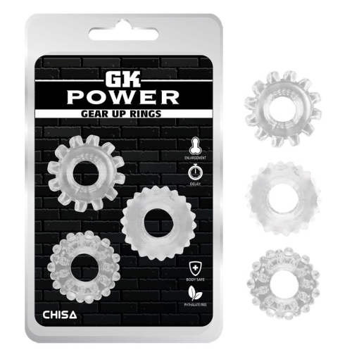 Kit 3 Anels Penianos Gear Up Transparente