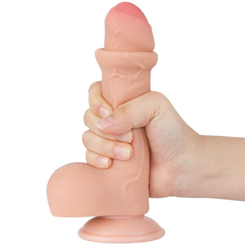 Dildo Dual Layer Pelagem Deslizando Retractil 7