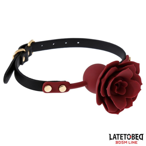 Mordaza Bola Silicone Transpitable Adorno Rosa Ajustável 47-56 cm