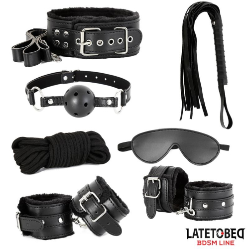 Set de 7 Peças de Bondage Preto