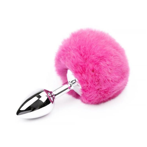 Plug Anal com Pompón Rosa Tamanho S