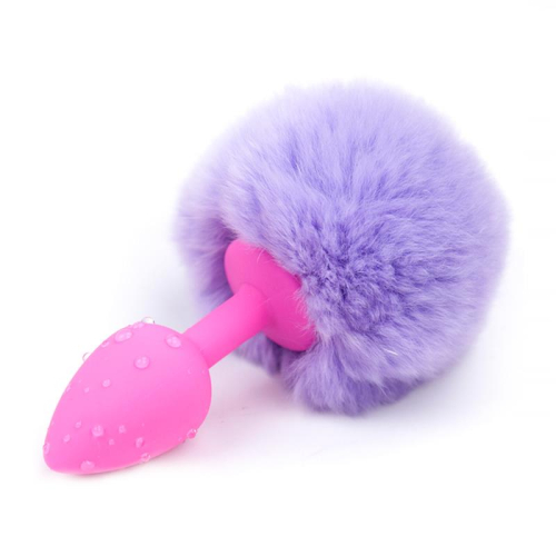 Plug Anal com Pompón Púrpura Claro Tamanho S