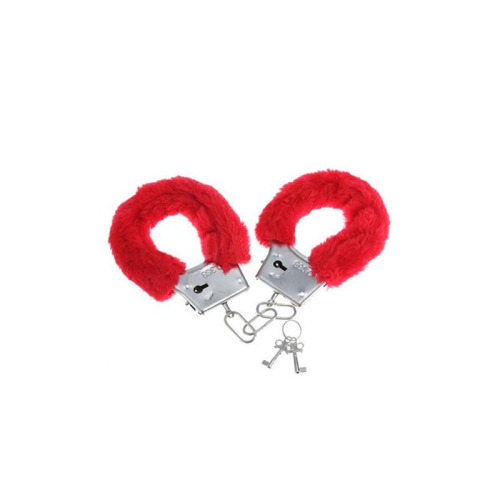 Algemas de Pulso Forradas de Peluche Vermelho