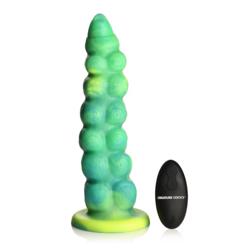 Squirmer Dildo com penetração e Vibração Control Remoto Silicone